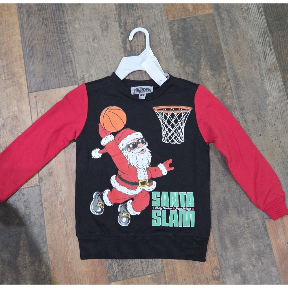 Santa Basketball Sweatshirt size children's 4 Kids youth Toddler Holiday B10